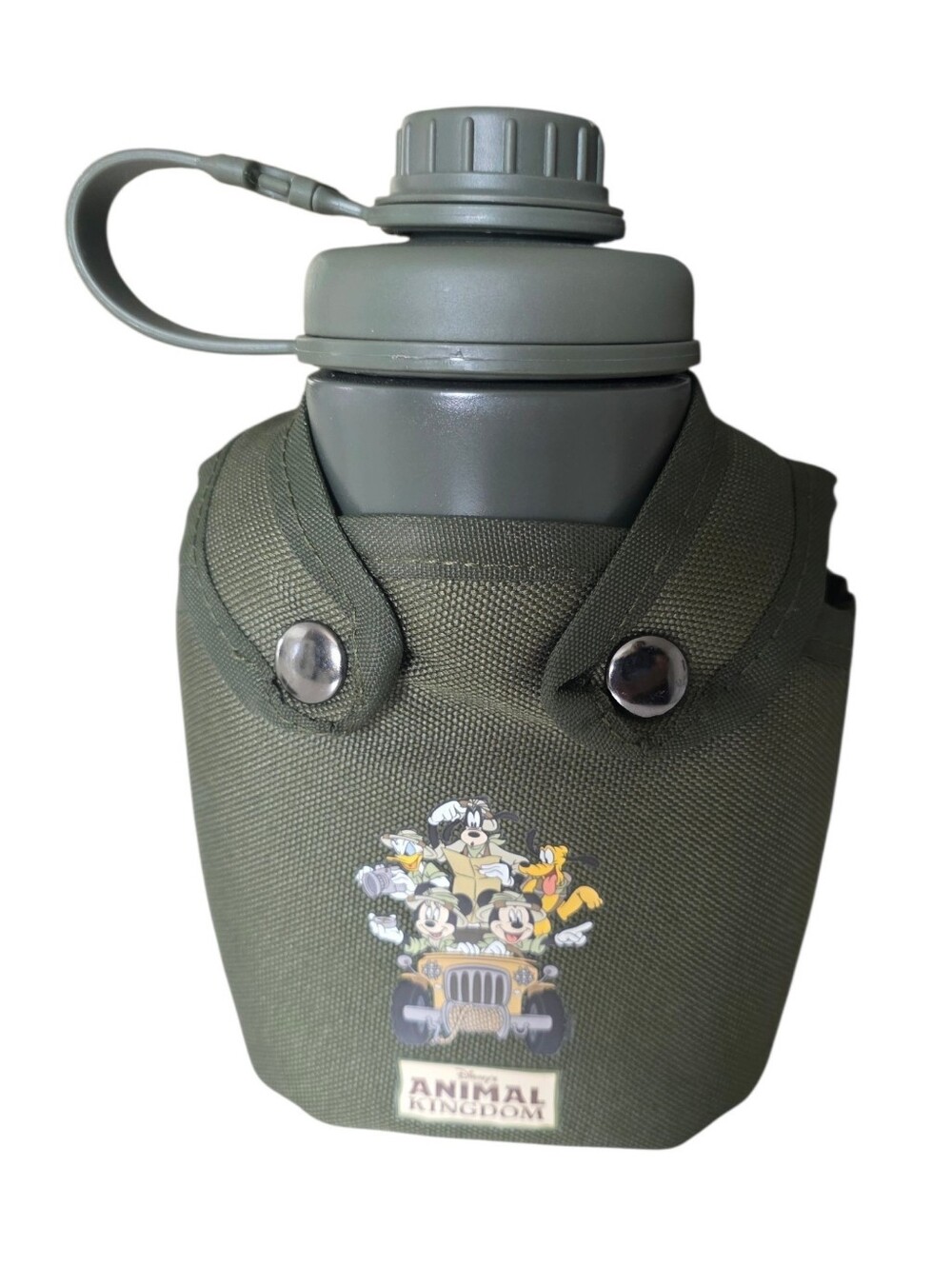 Disney Parks Animal Kingdom Kids Canteen Souvenier Olive Green Mickey Minnie